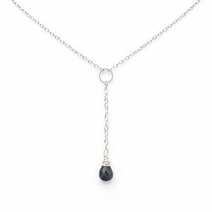 L7258 Grey Sapphire Lariat Necklace